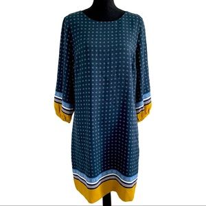 Ann Taylor Lantern Scarf Print Shift Dress 12